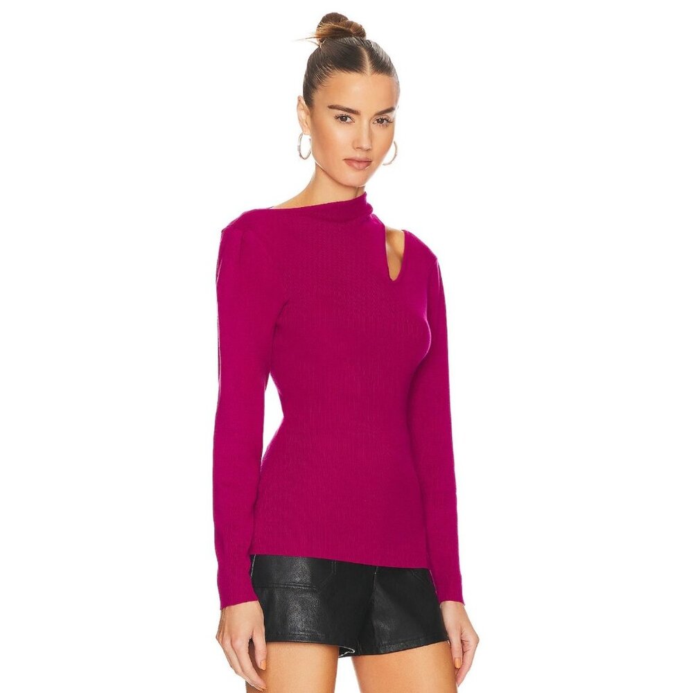NWT BCBGENERATION Cutout Shoulder Sweater XS Asymmetric Neck Night Out Date - Picture 3 of 9
